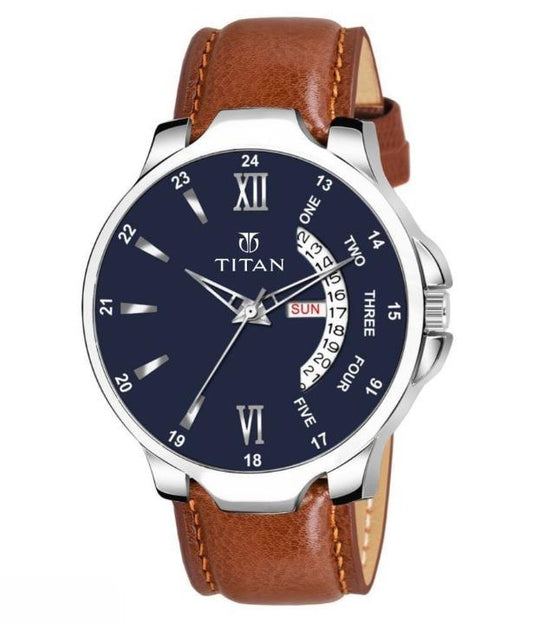 ⌚ Men's Analog Leather Strap Watch – Classic Style & Everyday Durability