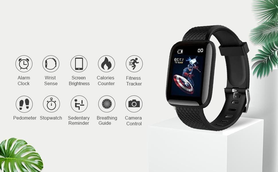 ⌚ ID116 Plus Smart Bracelet Fitness Tracker – Color Screen Smartwatch with Health Monitoring