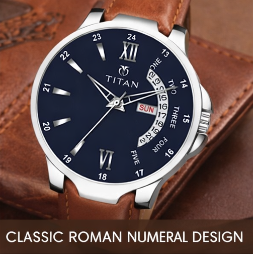 ⌚ Men's Analog Leather Strap Watch – Classic Style & Everyday Durability