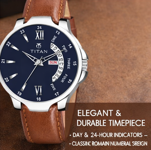 ⌚ Men's Analog Leather Strap Watch – Classic Style & Everyday Durability