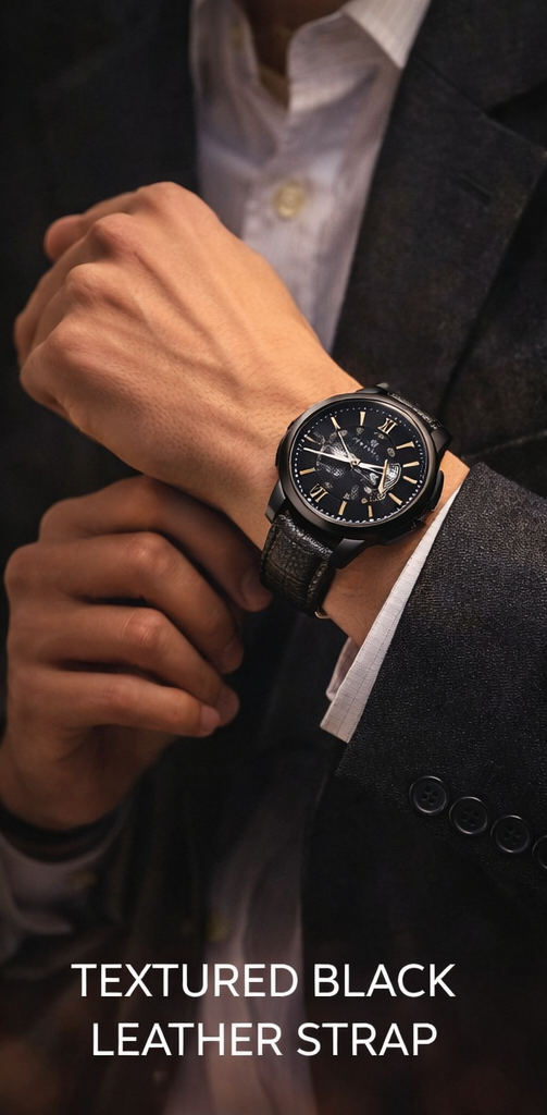⌚ Analog Stylish Watch for Men with Unique Design – Premium Leather Strap