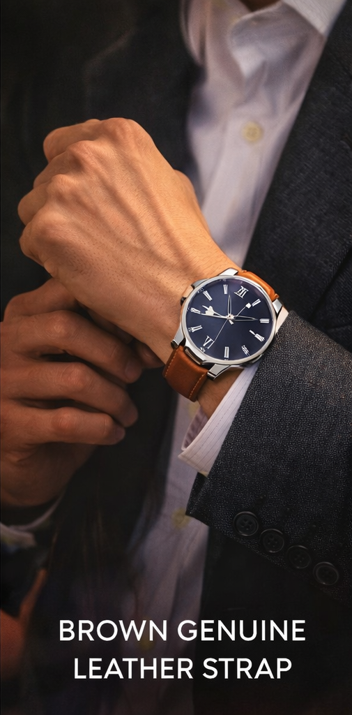⌚ Analog Stylish Watch for Men with Unique Design – Premium Leather Strap